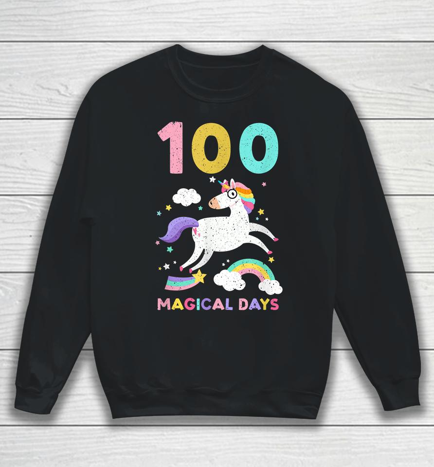Happy 100Th Magical Day Of School Unicorn Teacher Student Sweatshirt