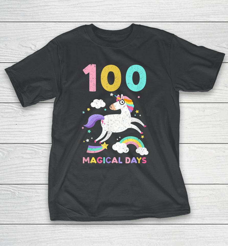 Happy 100Th Magical Day Of School Unicorn Teacher Student T-Shirt