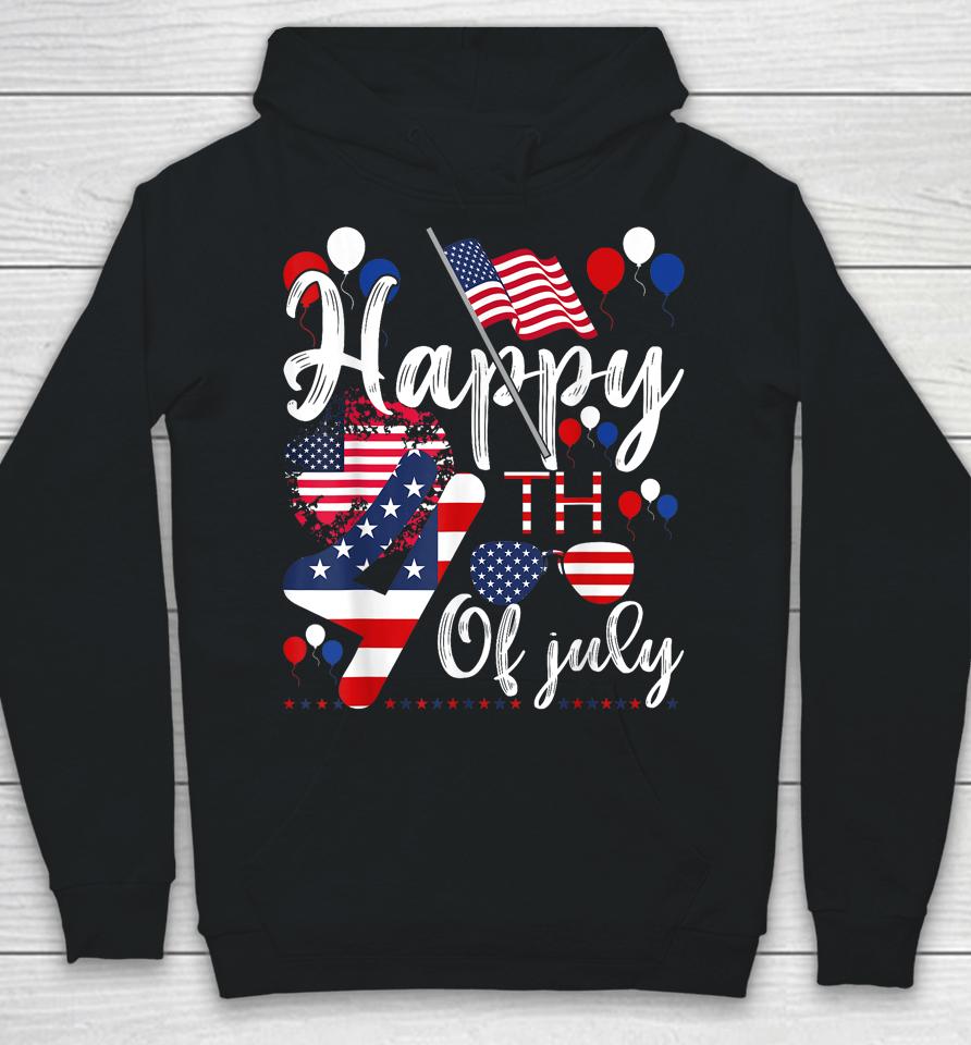 Happy 4Th July Flag American Us Patriotic Independence Day Hoodie