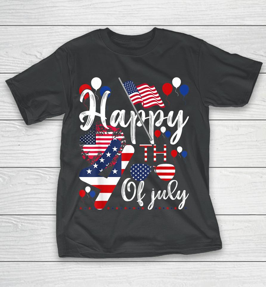 Happy 4Th July Flag American Us Patriotic Independence Day T-Shirt