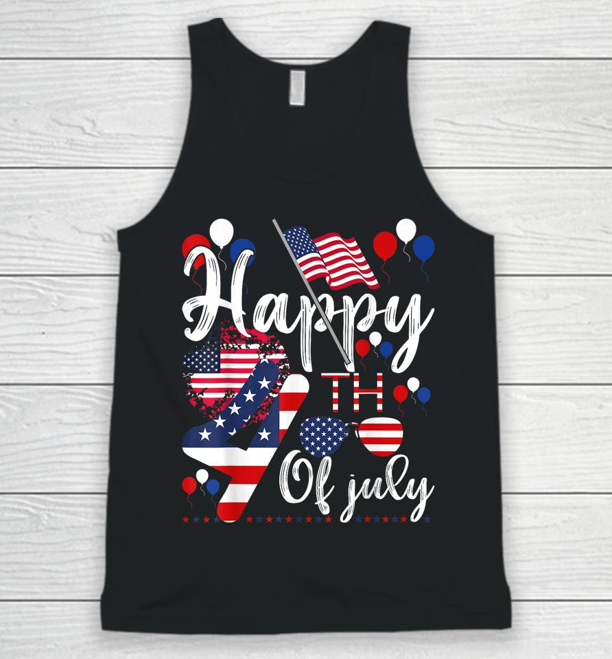 Happy 4Th July Flag American Us Patriotic Independence Day Unisex Tank Top