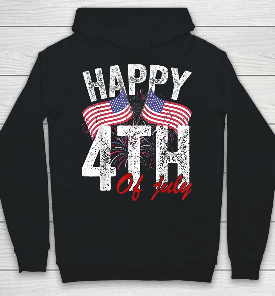 Happy 4Th Of July American Flag Usa Patriotic Hoodie