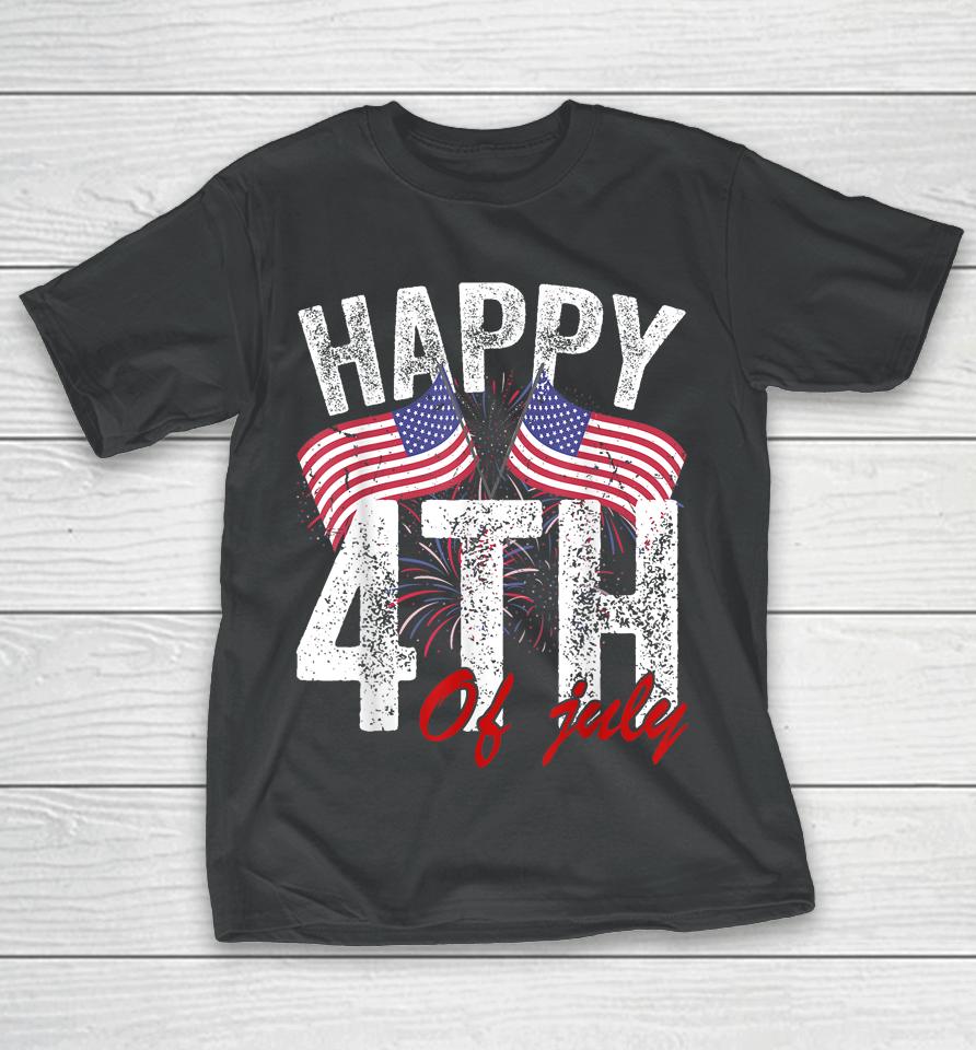 Happy 4Th Of July American Flag Usa Patriotic T-Shirt