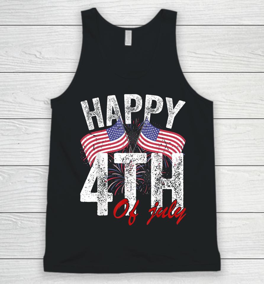 Happy 4Th Of July American Flag Usa Patriotic Unisex Tank Top
