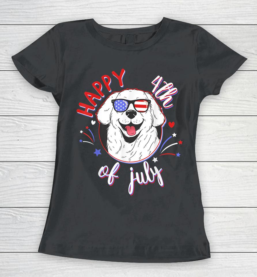 Happy 4Th Of July Dog Labrador Adorable Firework Pet Lab Women T-Shirt