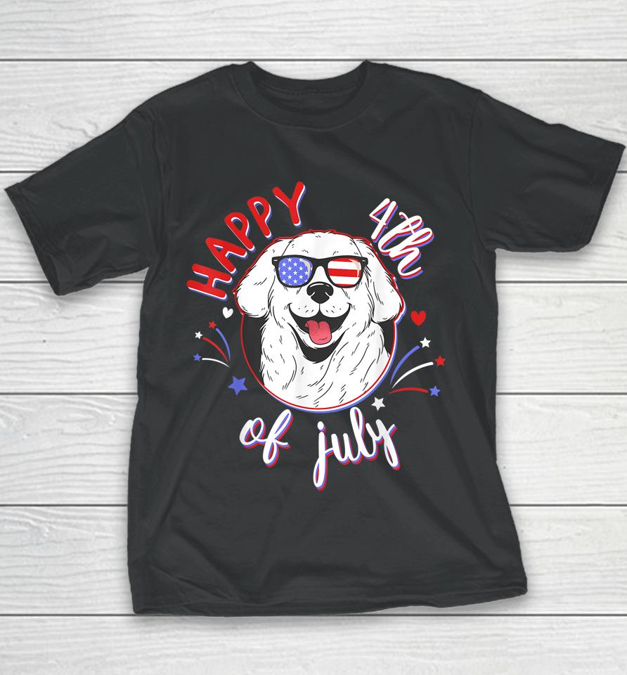 Happy 4Th Of July Dog Labrador Adorable Firework Pet Lab Youth T-Shirt