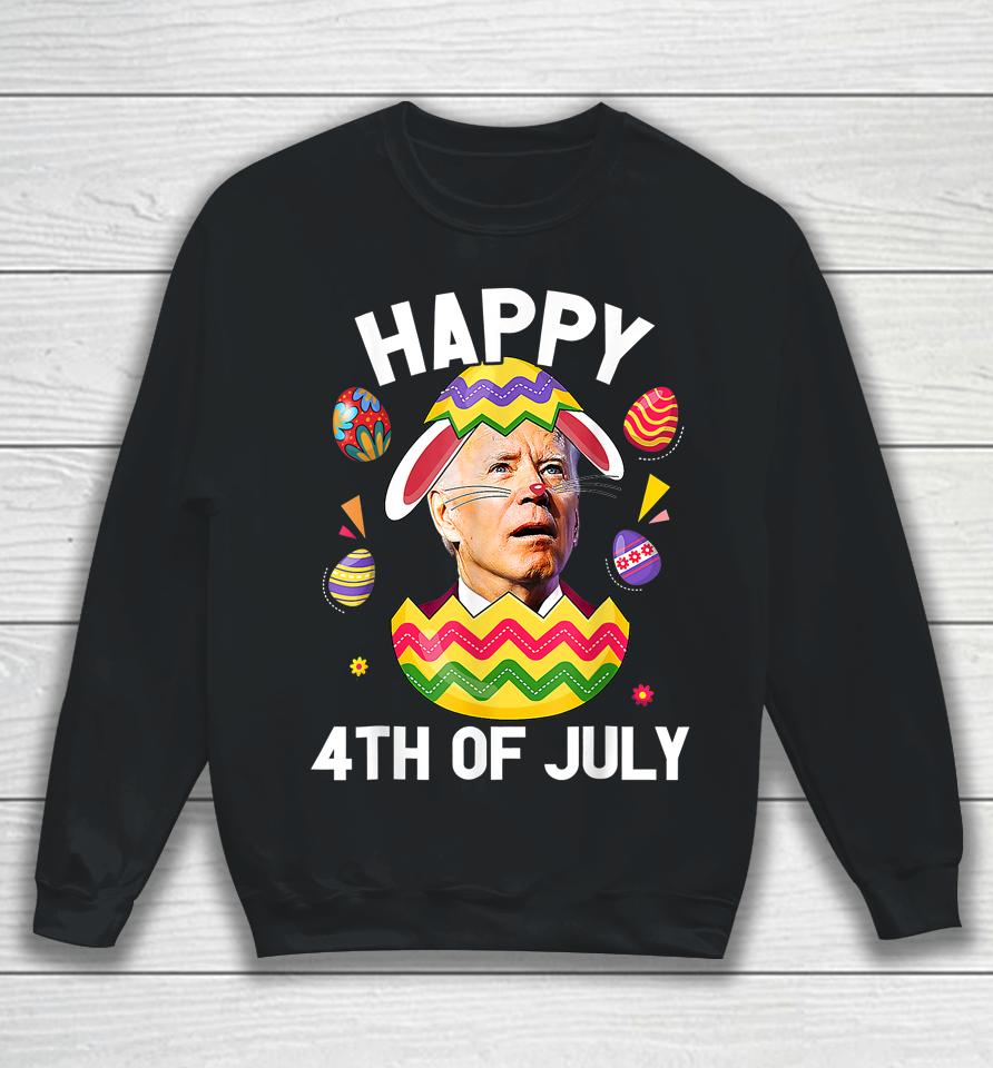 Happy 4Th Of July Easter Funny Bunny Confused Joe Biden Egg Sweatshirt