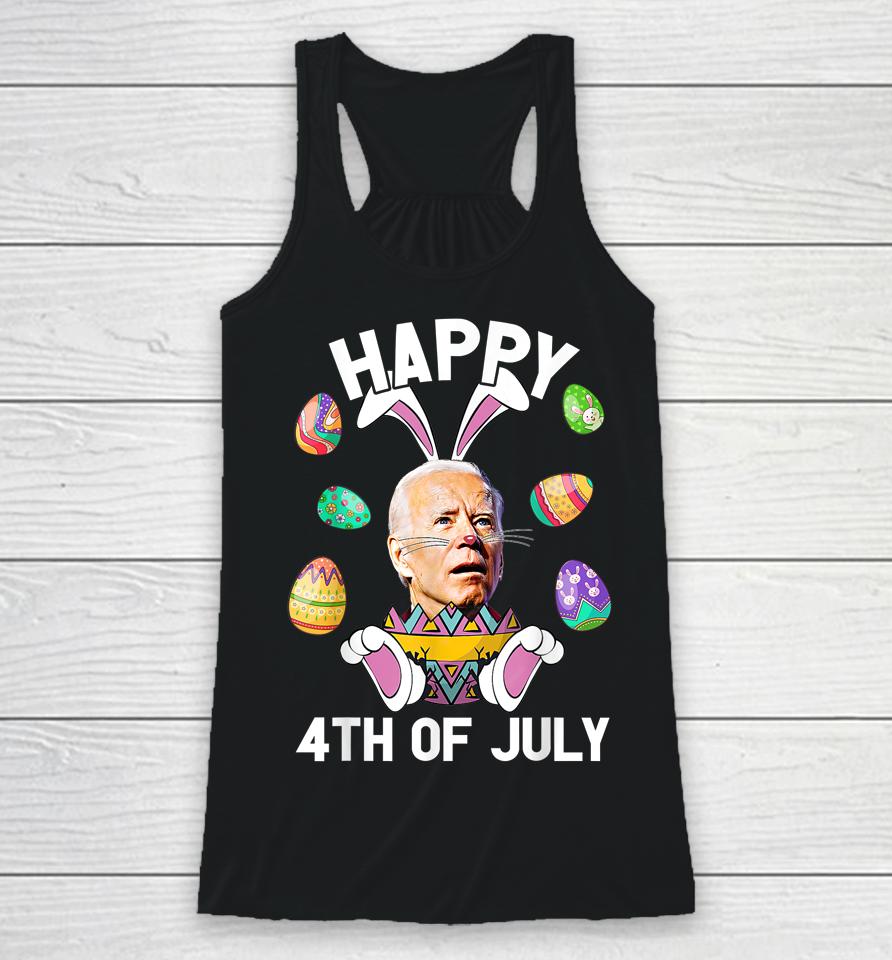 Happy 4Th Of July Easter Funny Bunny Confused Joe Biden Egg Racerback Tank