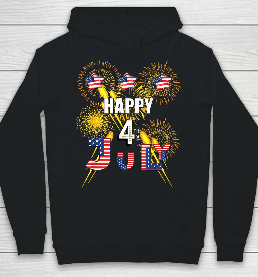 Happy 4Th Of July Flag Fireworks Balloons Hoodie