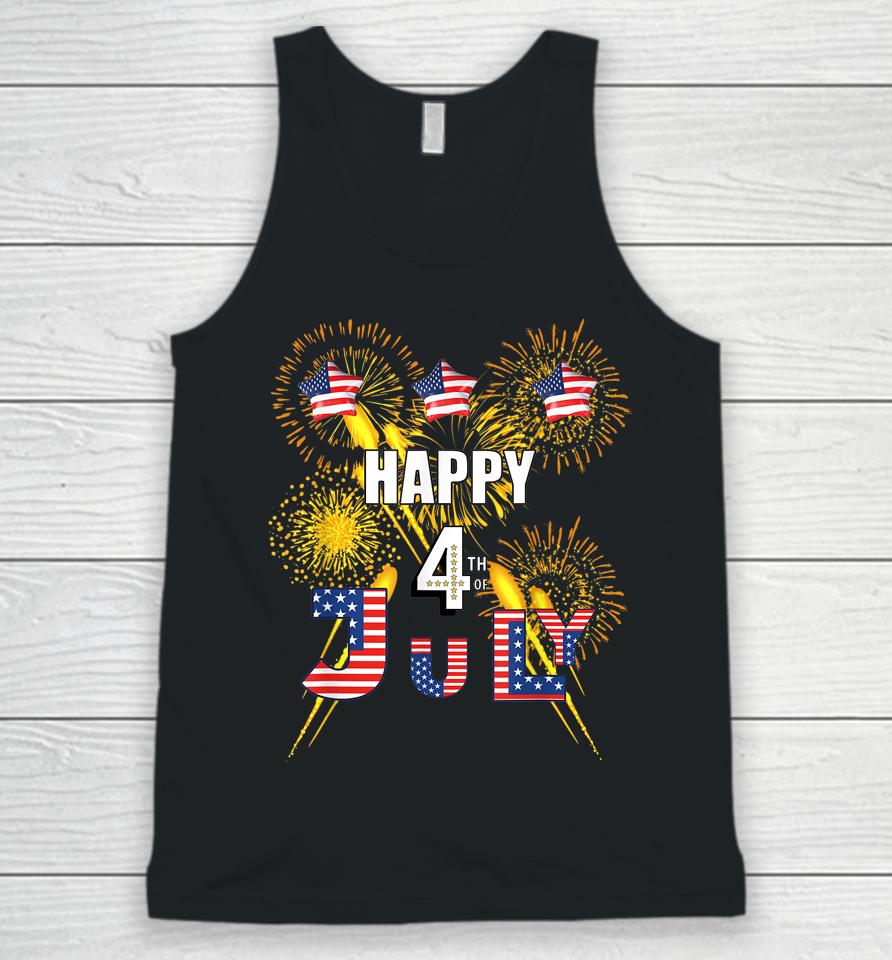 Happy 4Th Of July Flag Fireworks Balloons Unisex Tank Top