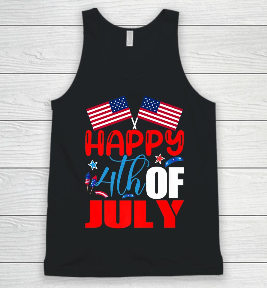 Happy 4Th Of July Independence Day Usa American Flag Unisex Tank Top