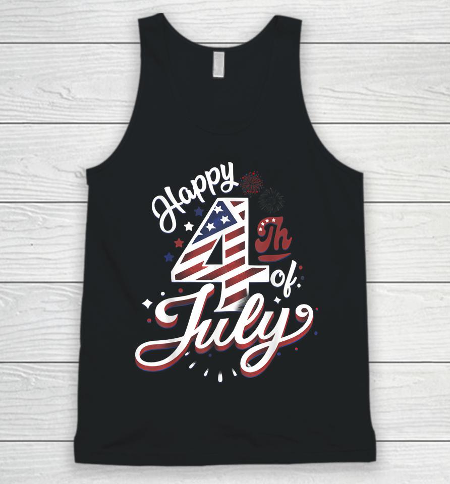 Happy 4Th Of July Patriotic American Us Flag 4Th Of July Unisex Tank Top