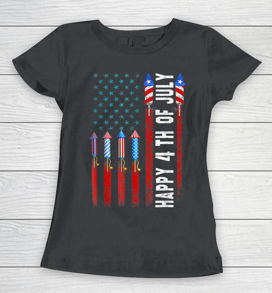 Happy 4Th Of July Patriotic American Us Flag 4Th Of July Women T-Shirt