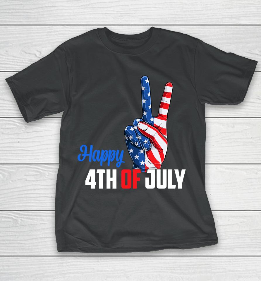 Happy 4Th Of July Peace America Independence Day Patriot Usa T-Shirt