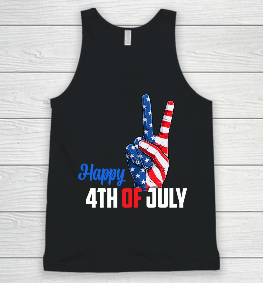 Happy 4Th Of July Peace America Independence Day Patriot Usa Unisex Tank Top