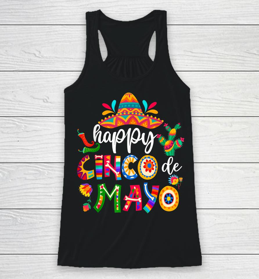 Happy 5 De Mayo Cinco Viva Mexico Racerback Tank