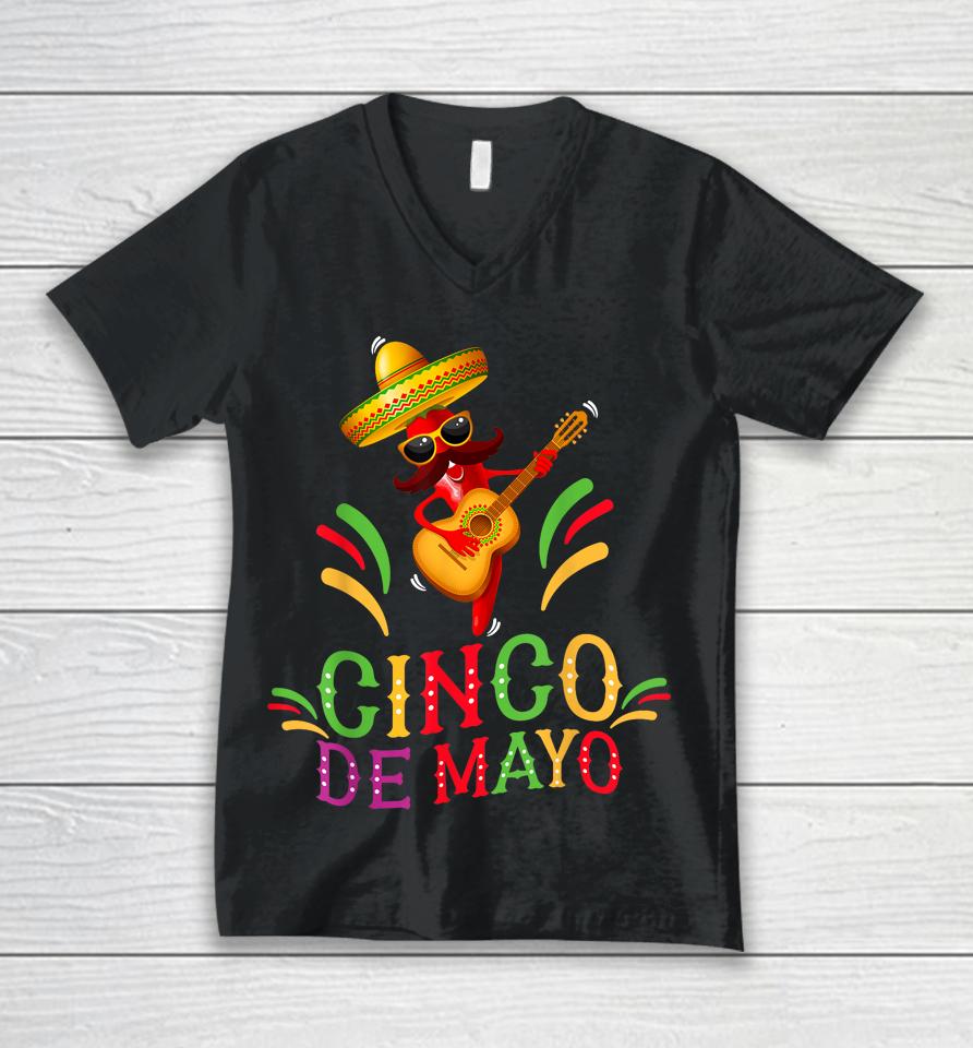 Happy 5 De Mayo Funny Camisas De 5 De Mayo Mexican Fiesta Unisex V-Neck T-Shirt
