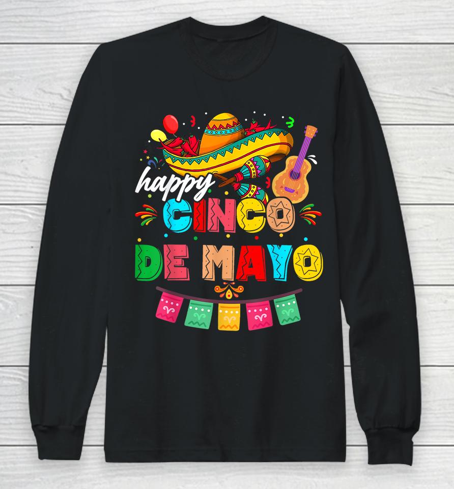 Happy 5 De Mayo Lets Fiesta Viva Mexico Cinco De Mayo Man Long Sleeve T-Shirt