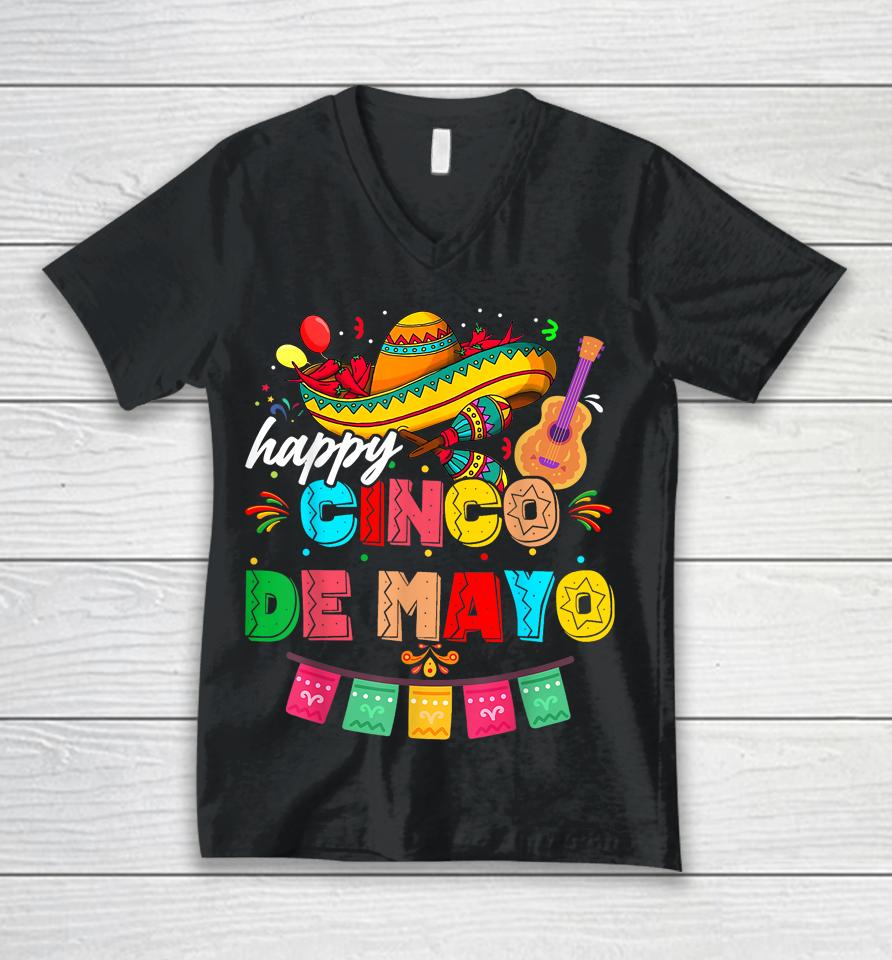 Happy 5 De Mayo Lets Fiesta Viva Mexico Cinco De Mayo Man Unisex V-Neck T-Shirt