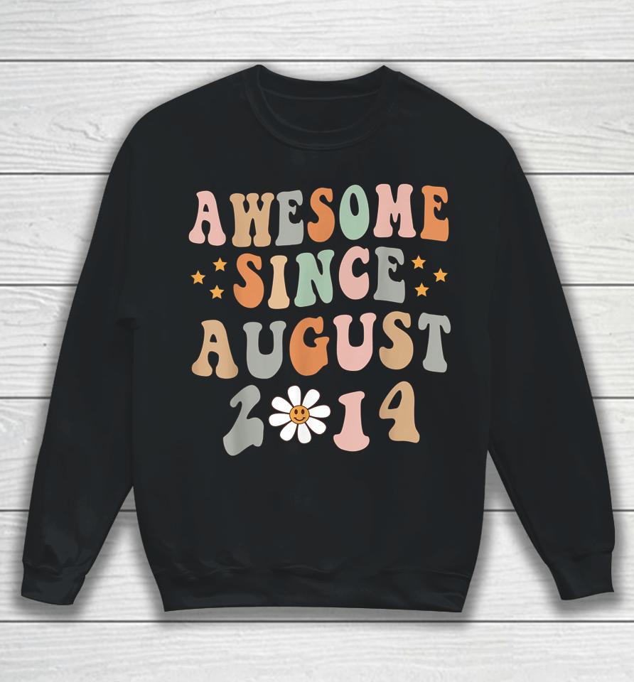 Happy 8Th Birthday 8 Year Old Awesome Since August 2014 Sweatshirt