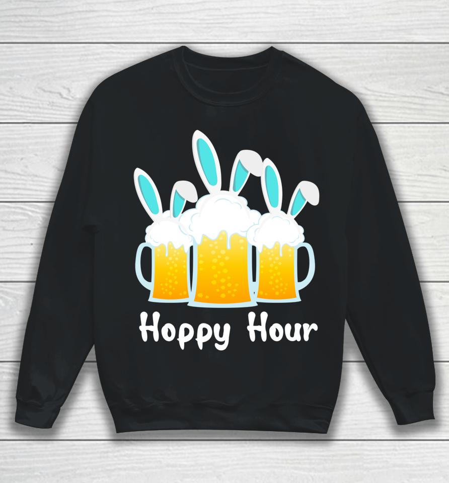 Happy Bunny Beer Drinking Punny Easter Sweatshirt