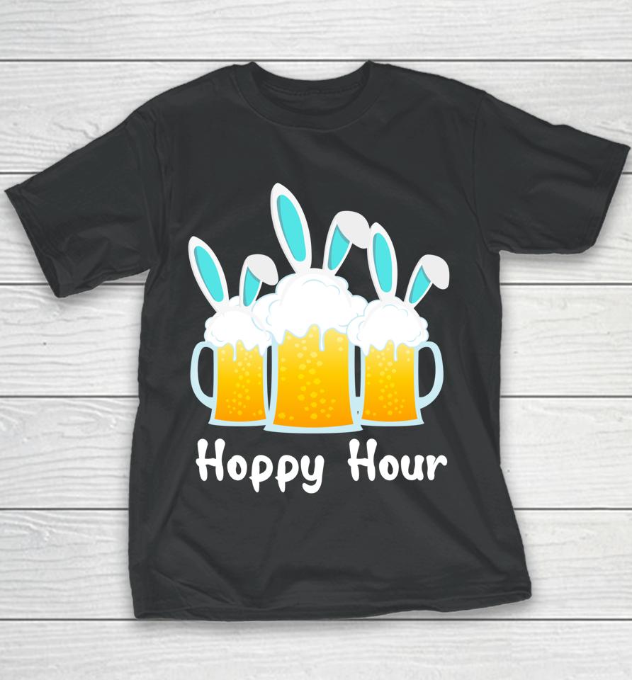 Happy Bunny Beer Drinking Punny Easter Youth T-Shirt