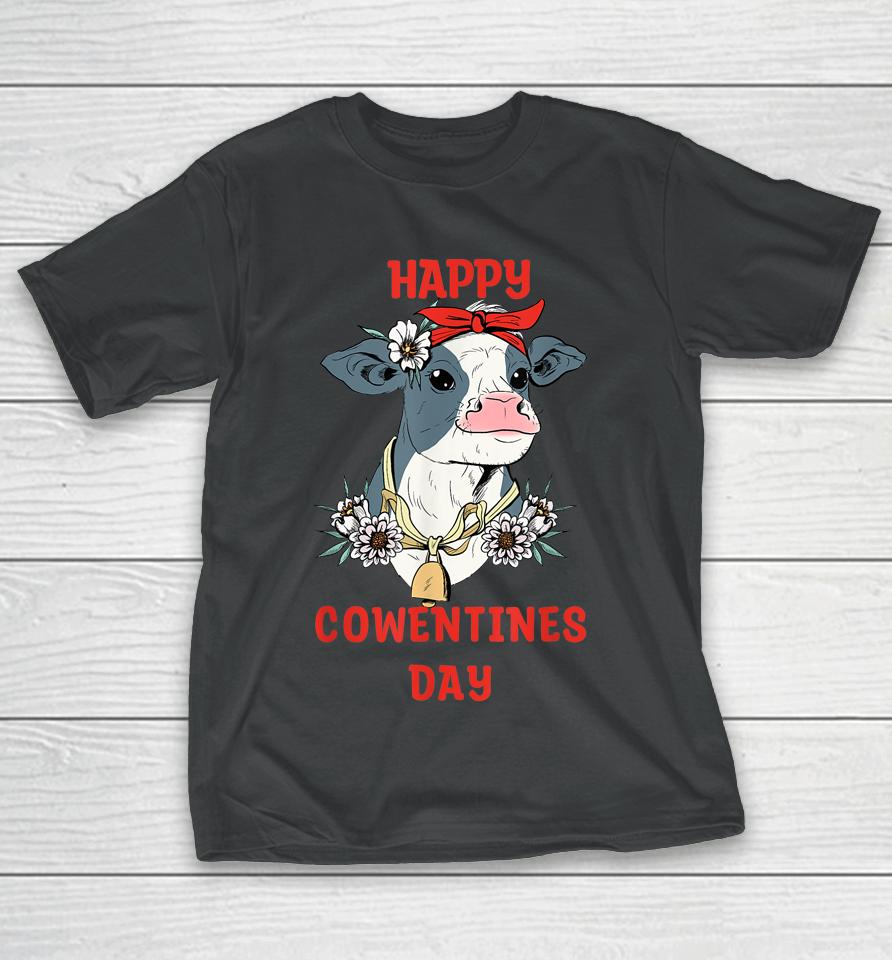 Happy Cowentines Farm Cow Valentine's Day T-Shirt