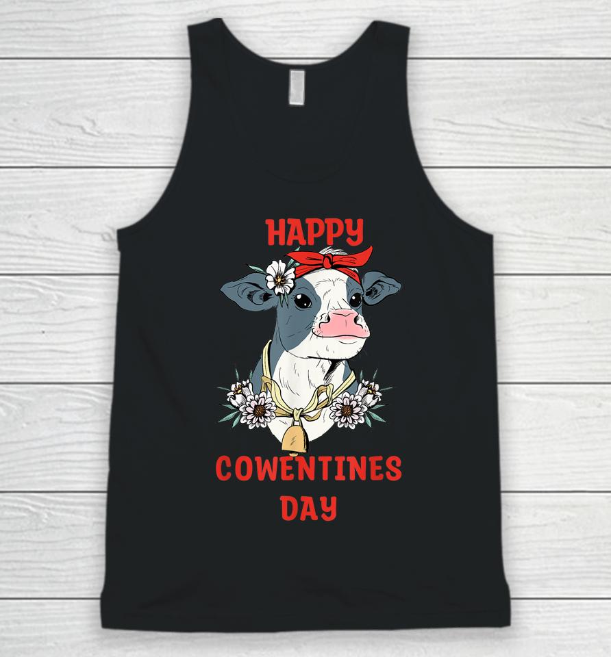 Happy Cowentines Farm Cow Valentine's Day Unisex Tank Top