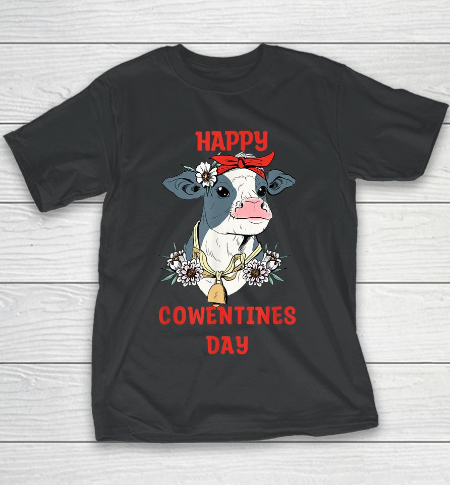 Happy Cowentines Farm Cow Valentine's Day Youth T-Shirt