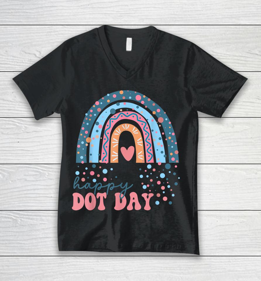 Happy Dot Day Colorful Rainbow Polka Dot Boys Unisex V-Neck T-Shirt