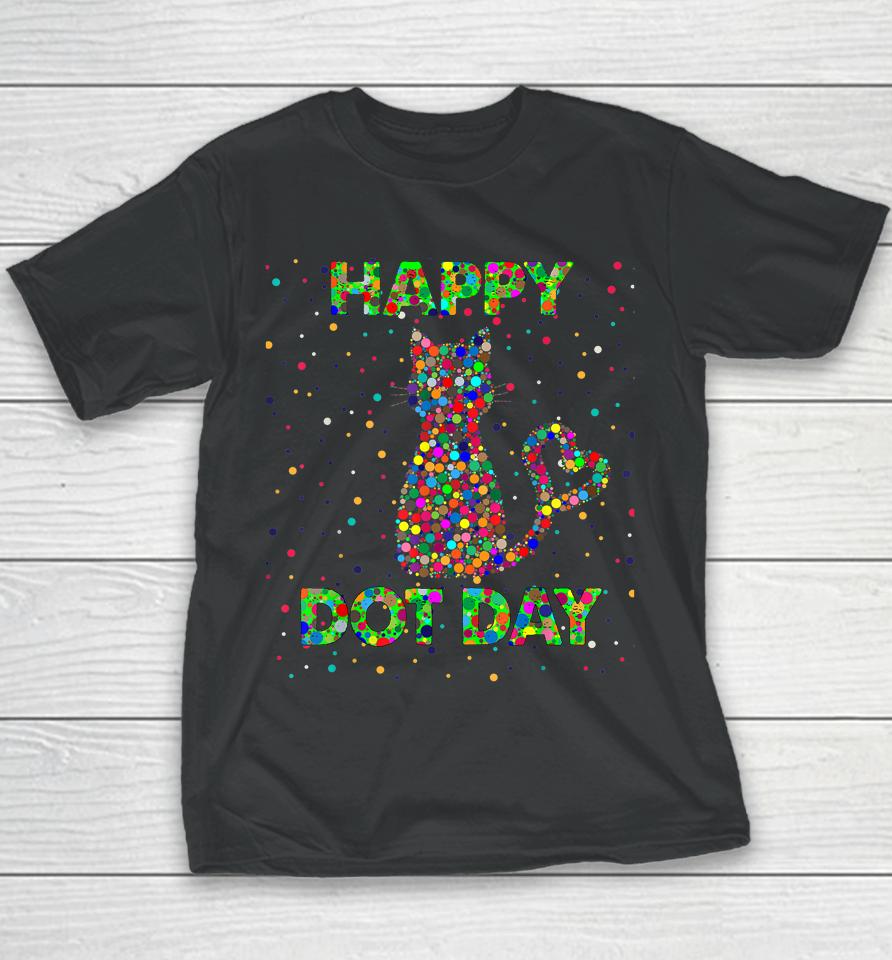 Happy Dot Day Funny Cat Color Youth T-Shirt