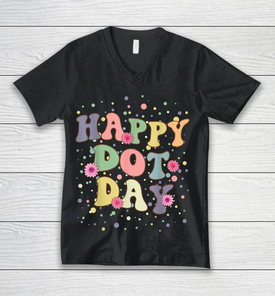 Happy Dot Day Unisex V-Neck T-Shirt