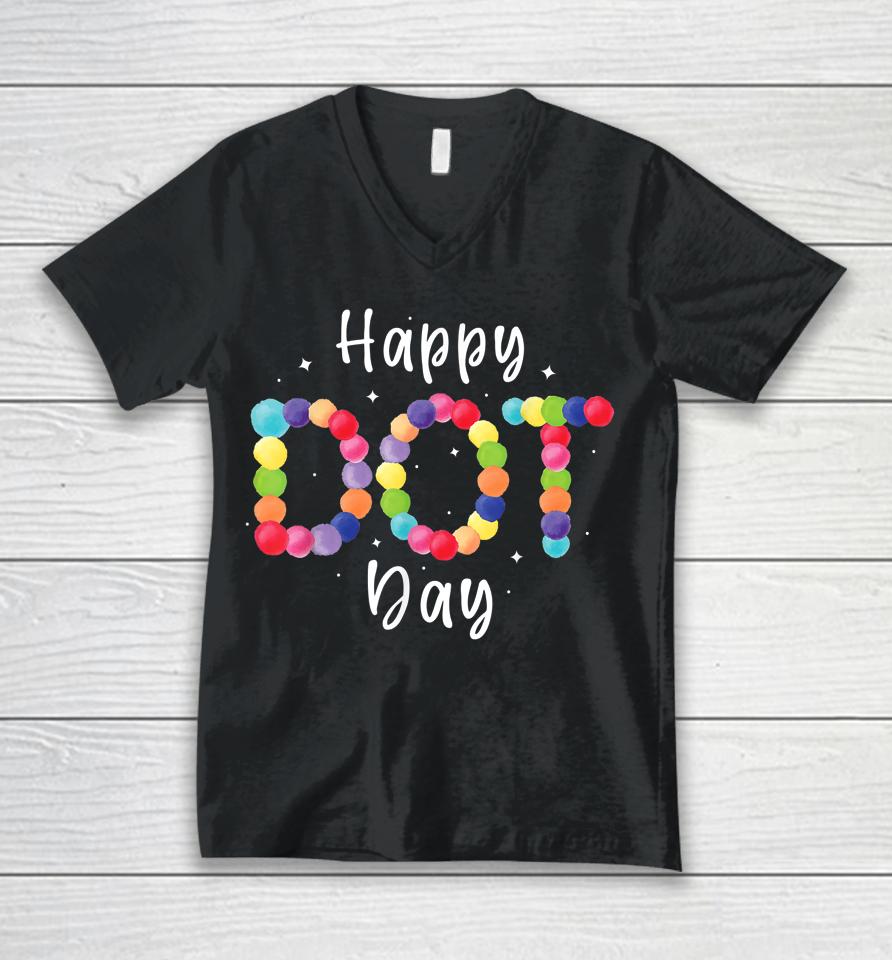 Happy Dot Day Unisex V-Neck T-Shirt
