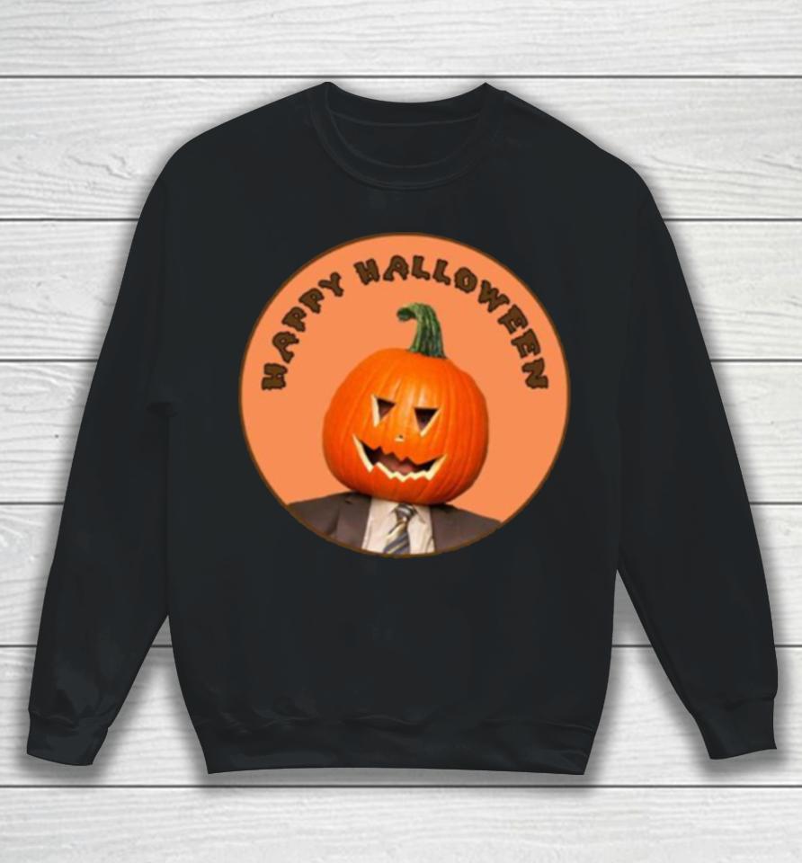 Happy Dwight Shrute The Office Pumpkin Head Halloween Sweatshirt