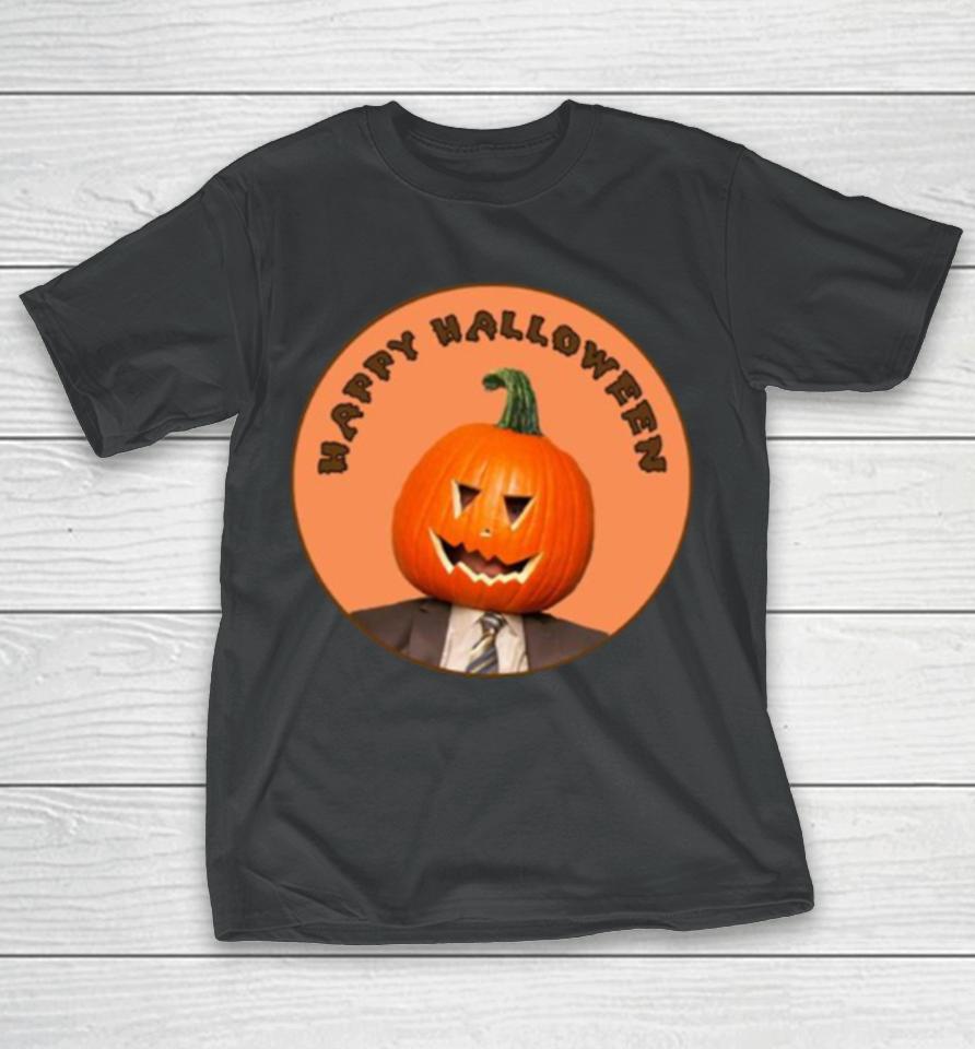 Happy Dwight Shrute The Office Pumpkin Head Halloween T-Shirt