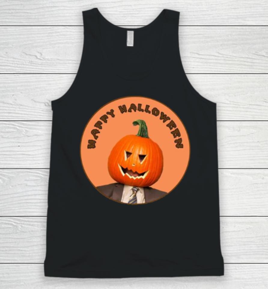 Happy Dwight Shrute The Office Pumpkin Head Halloween Unisex Tank Top