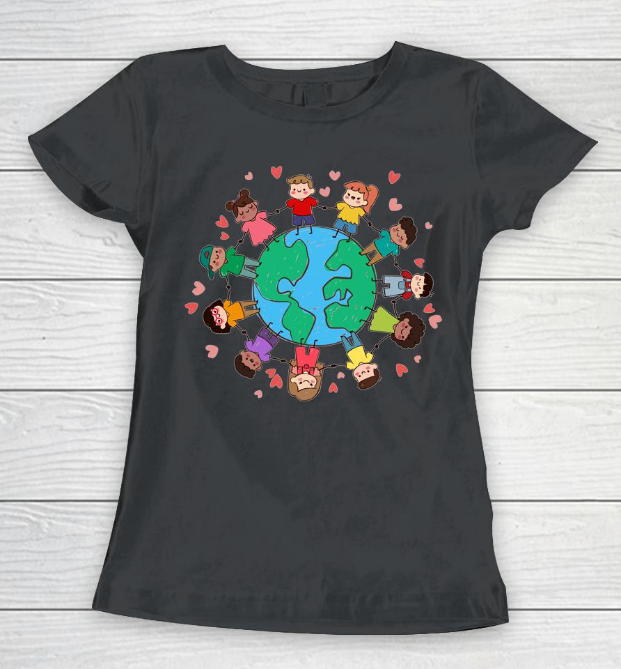 Happy Earth Day Children Around The World Women T-Shirt
