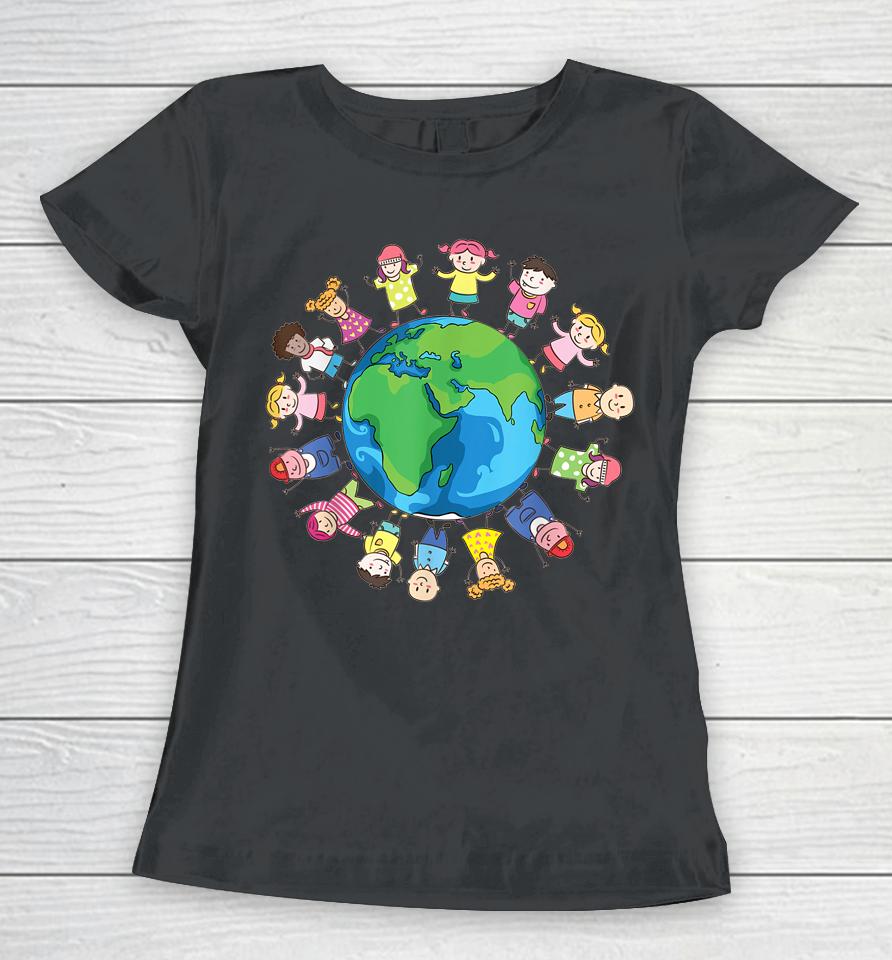 Happy Earth Day Children Around The World Women T-Shirt