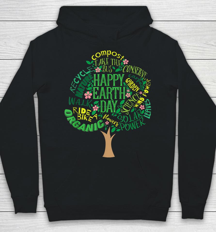 Happy Earth Day Cute Tree Drawing Hoodie