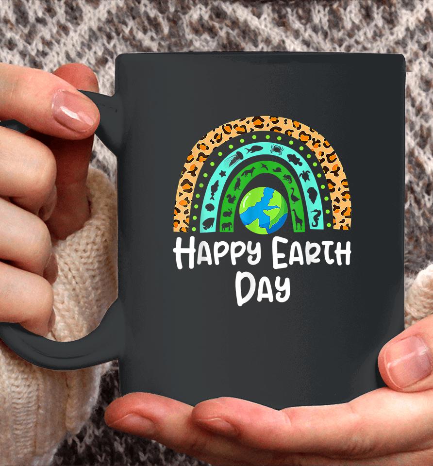 Happy Earth Day Rainbow Cute Earth Coffee Mug