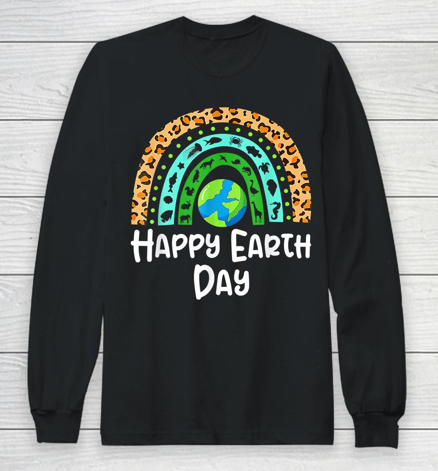 Happy Earth Day Rainbow Cute Earth Long Sleeve T-Shirt