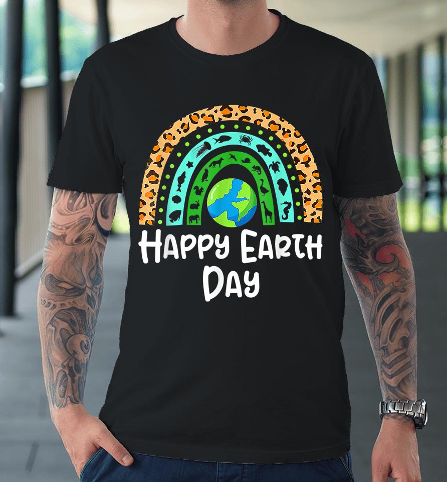 Happy Earth Day Rainbow Cute Earth Premium T-Shirt