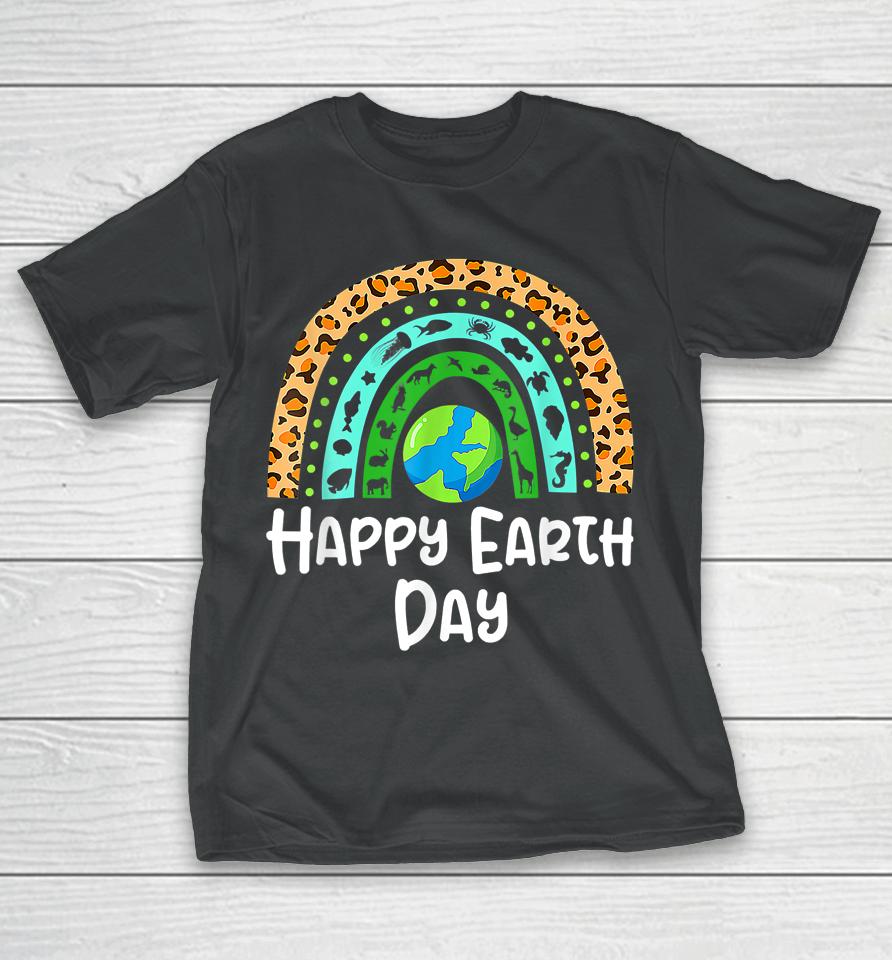 Happy Earth Day Rainbow Cute Earth T-Shirt
