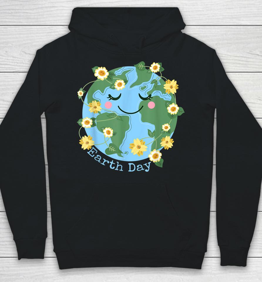 Happy Earth Day Shirt Cute Earth With Floral Earth Day 2023 Hoodie
