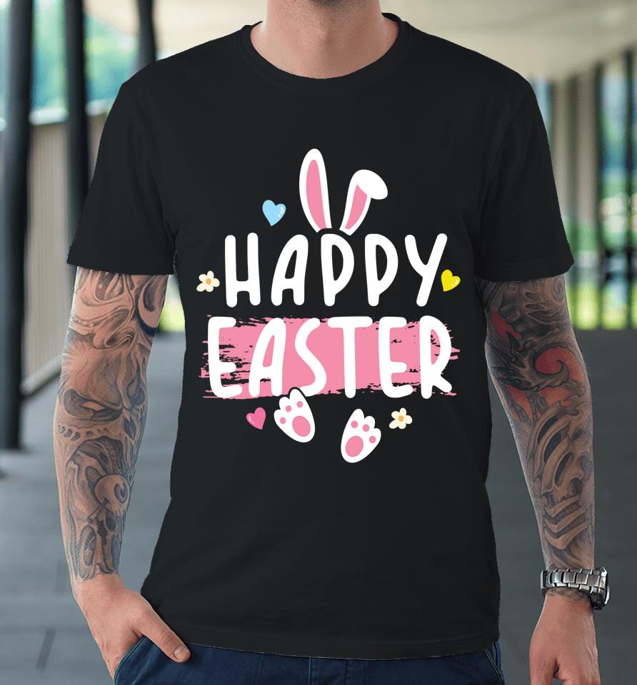 Happy Easter Bunny Rabbit Face Funny Easter Day Premium T-Shirt