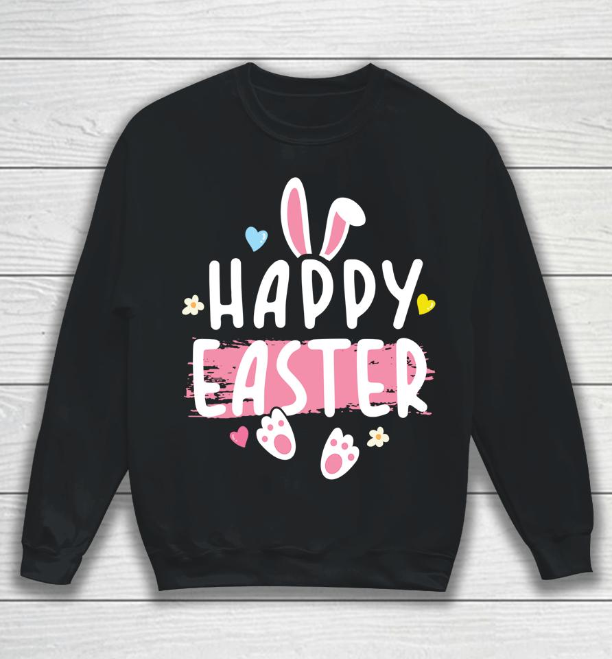 Happy Easter Bunny Rabbit Face Funny Easter Day Sweatshirt