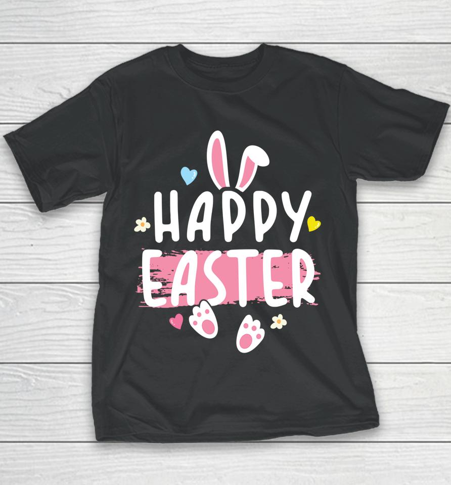 Happy Easter Bunny Rabbit Face Funny Easter Day Youth T-Shirt
