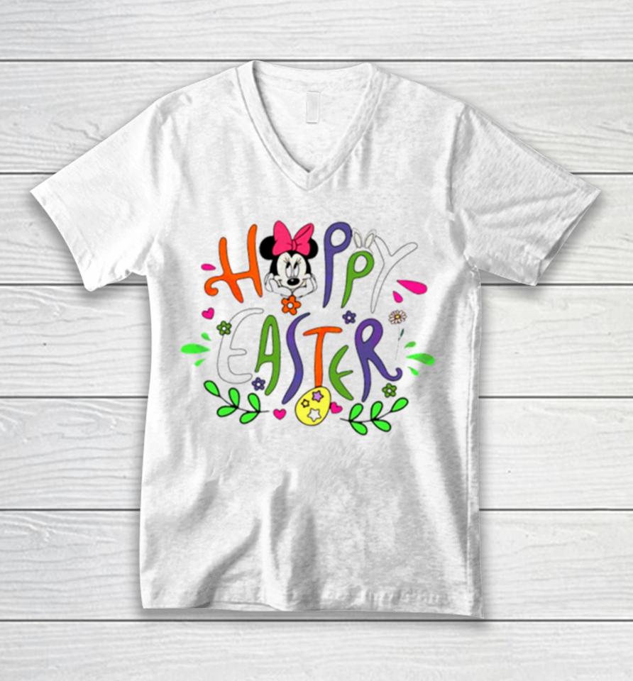 Happy Easter Cute Minnie Disney Unisex V-Neck T-Shirt