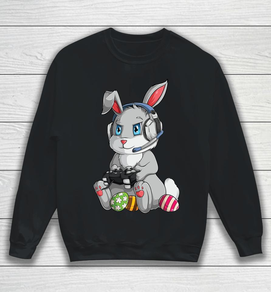 Happy Easter Day Bunny Egg Kids Gamer Sweatshirt