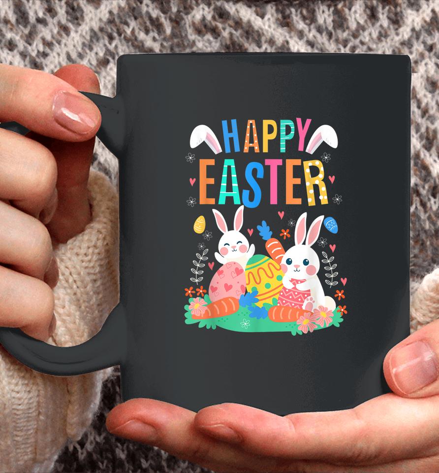 Happy Easter Day Cute Bunny With Eggs Easter Girls Coffee Mug